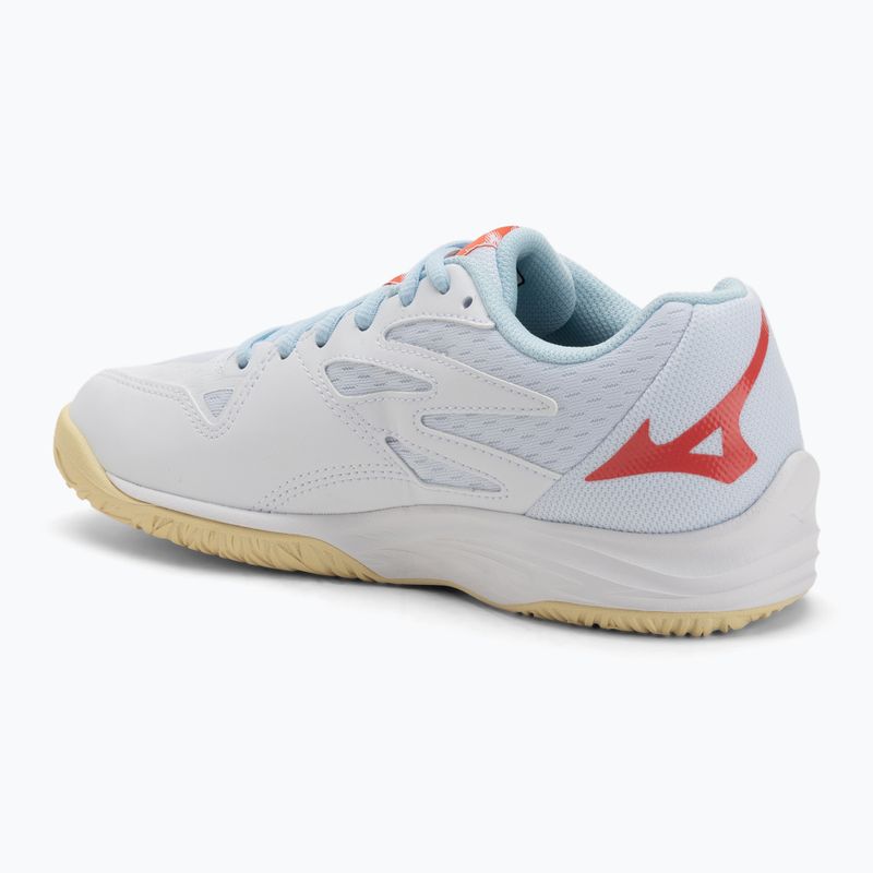 Women's volleyball shoes Mizuno Thunder Blade Z white/calypso coral/pale banana 3