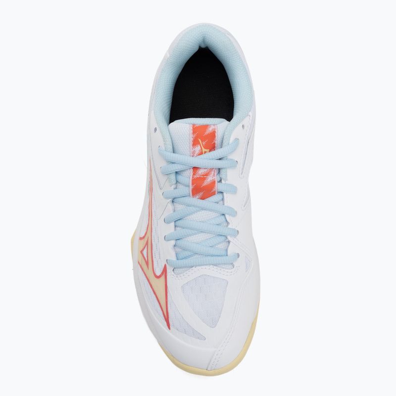 Women's volleyball shoes Mizuno Thunder Blade Z white/calypso coral/pale banana 5
