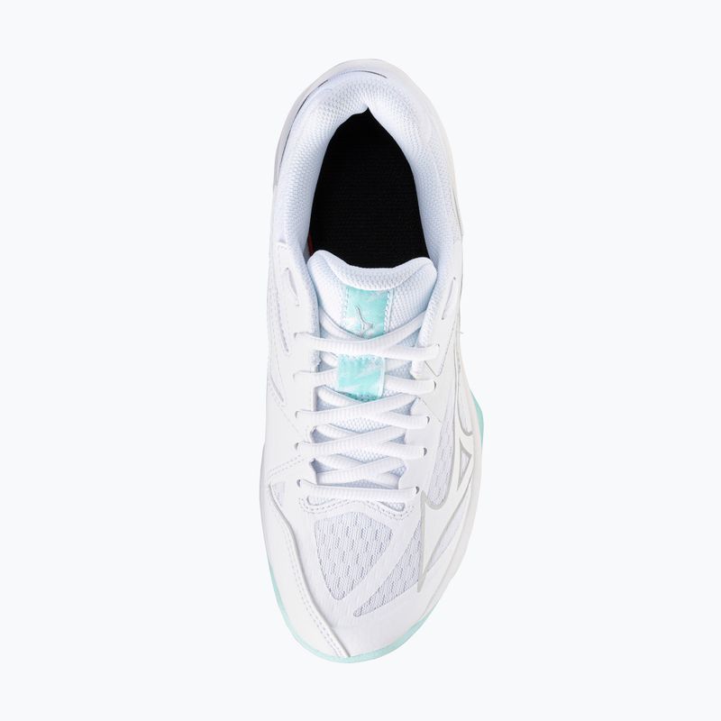 Women's volleyball shoes Mizuno Thunder Blade Z white/blue tint 5