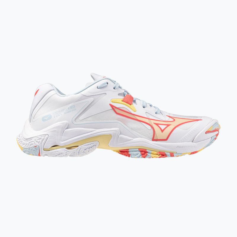 Women's volleyball shoes Mizuno Wave Lightning Z8 white/calypso coral/pale banana