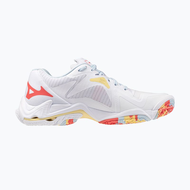 Women's volleyball shoes Mizuno Wave Lightning Z8 white/calypso coral/pale banana 2