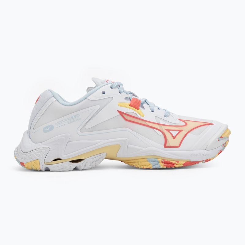 Women's volleyball shoes Mizuno Wave Lightning Z8 white/calypso coral/pale banana 2