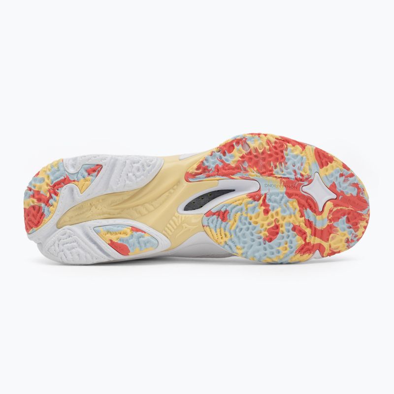 Women's volleyball shoes Mizuno Wave Lightning Z8 white/calypso coral/pale banana 4