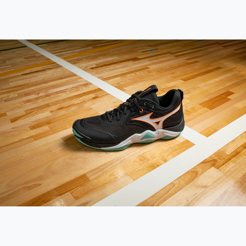 Volleyball shoes Mizuno Wave Momentum Elite black/tangelo/ice green 9