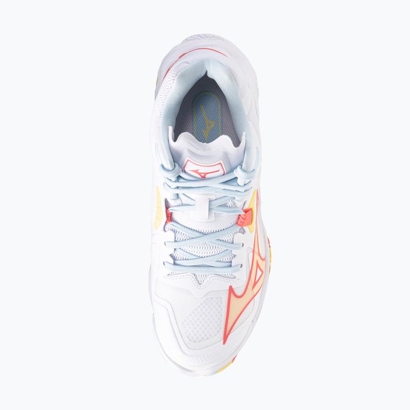 Women's volleyball shoes Mizuno Wave Lightning Z8 Mid white/calypso coral/pale banana 5