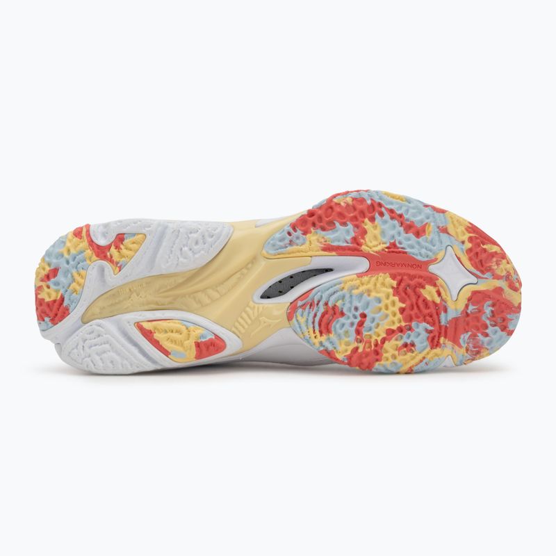 Women's volleyball shoes Mizuno Wave Lightning Z8 Mid white/calypso coral/pale banana 4