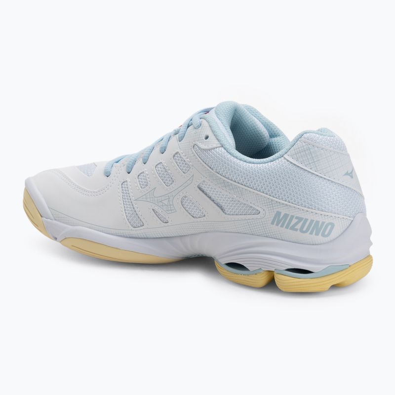 Women's volleyball shoes Mizuno Wave Voltage 2 white/calypso coral/pale banana 3