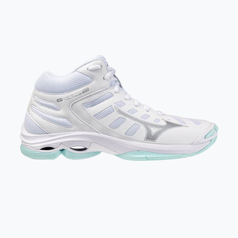 Women's volleyball shoes Mizuno Wave Voltage 2 Mid white/blue tint
