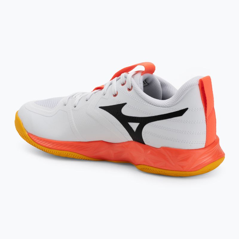 Mizuno Wave Momentum Pro volleyball shoes white/fiery coral 2/citrus 3