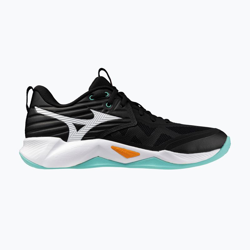 Mizuno Wave Momentum Pro volleyball shoes black/tangelo/ice green