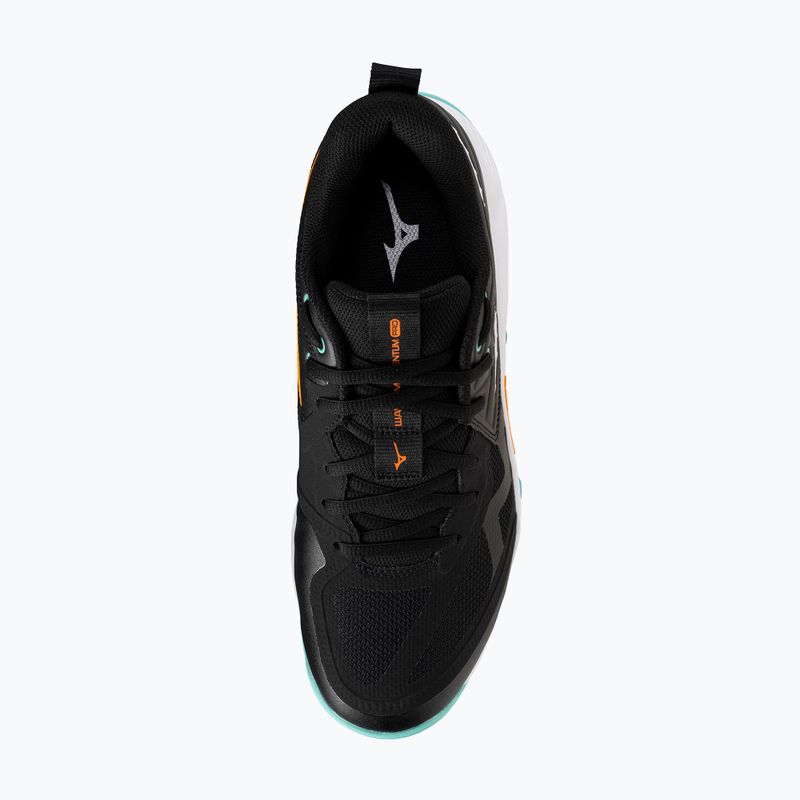 Mizuno Wave Momentum Pro volleyball shoes black/tangelo/ice green 5
