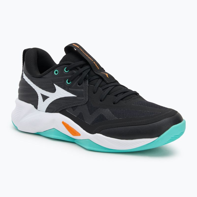 Mizuno Wave Momentum Pro volleyball shoes black/tangelo/ice green