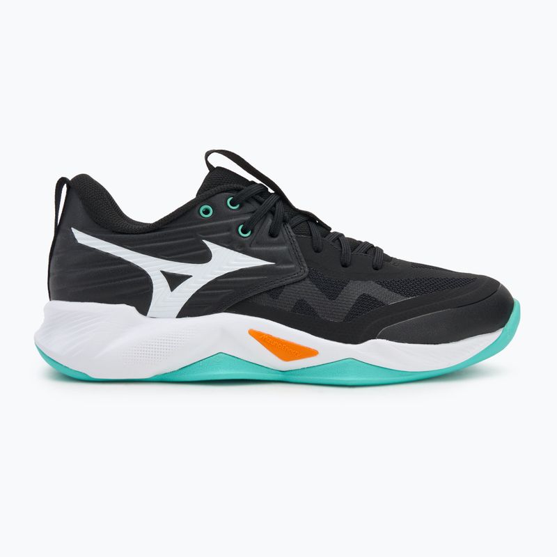 Mizuno Wave Momentum Pro volleyball shoes black/tangelo/ice green 2
