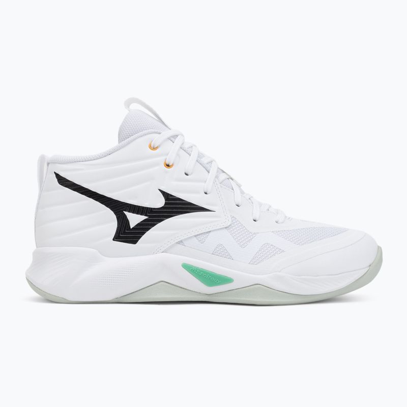 Volleyball shoes Mizuno Wave Momentum Pro Mid white/black/frozen emerald 2