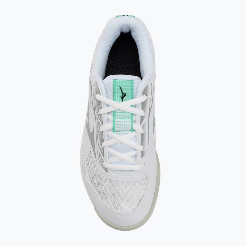 Children's volleyball shoes Mizuno Cyclone Speed 5 white/black/frozen emerald 5