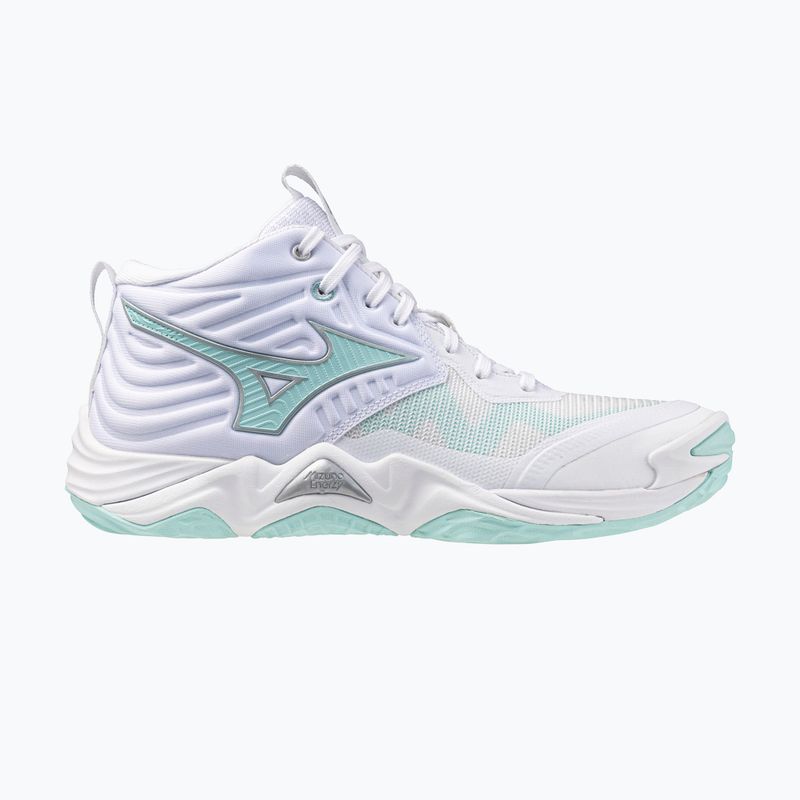 Women's volleyball shoes Mizuno Wave Momentum Elite Mid white/blue tint