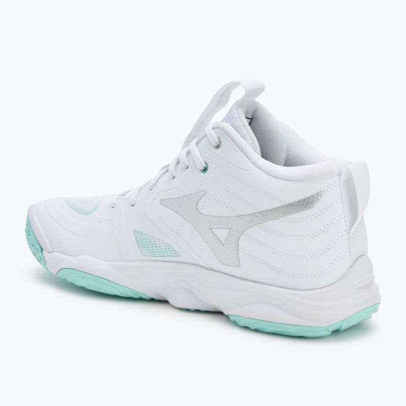 Women's volleyball shoes Mizuno Wave Momentum Elite Mid white/blue tint 3