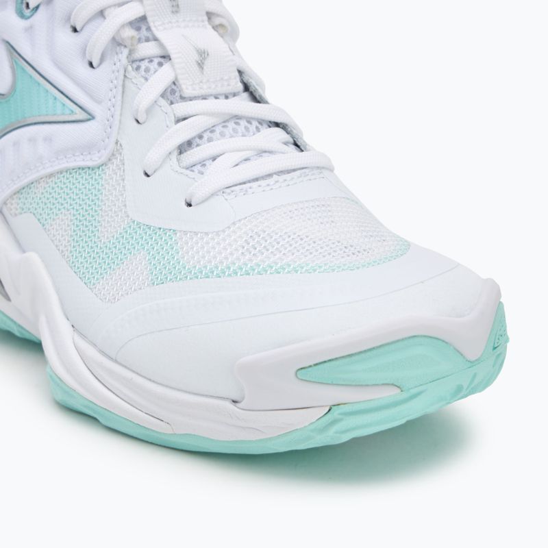 Women's volleyball shoes Mizuno Wave Momentum Elite Mid white/blue tint 7