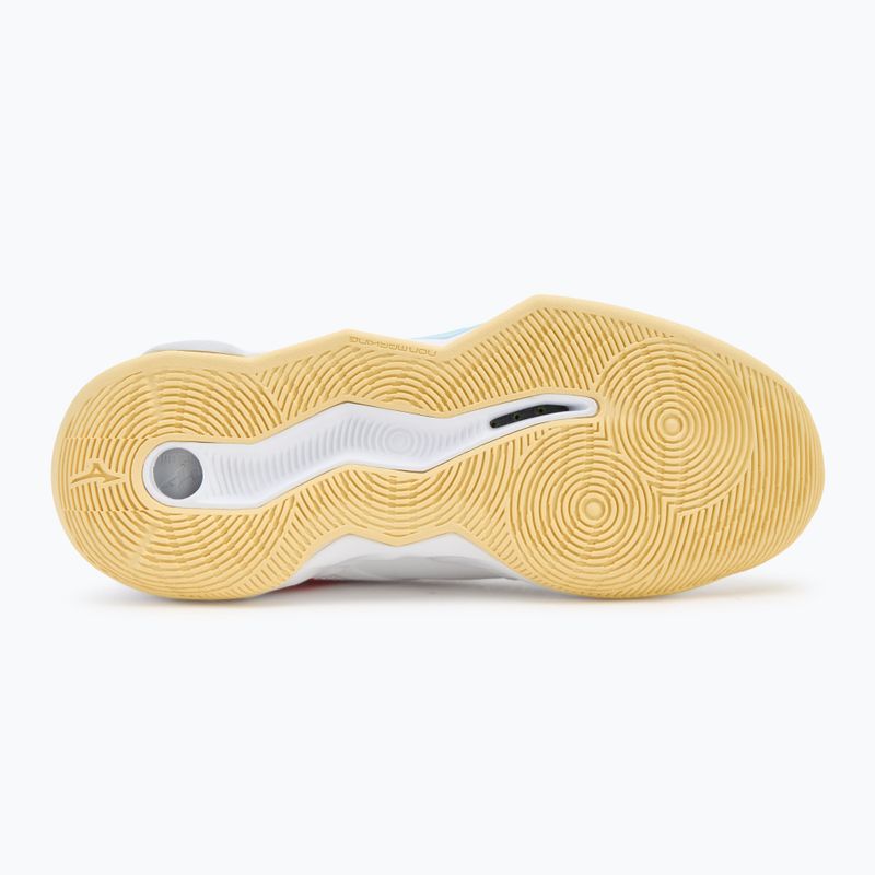 Women's volleyball shoes Mizuno Wave Momentum Pro white/calypso coral/pale banana 4
