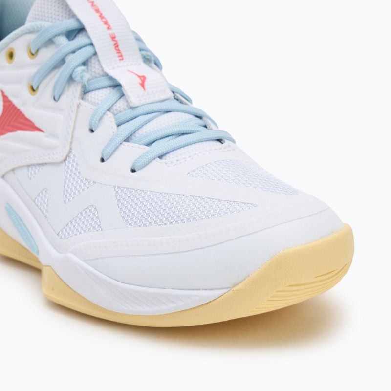 Women's volleyball shoes Mizuno Wave Momentum Pro white/calypso coral/pale banana 7