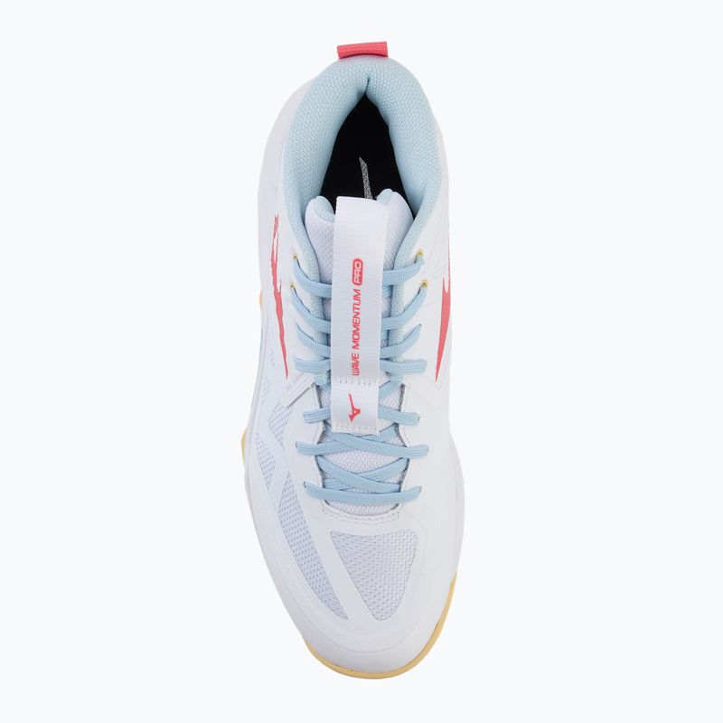 Women's volleyball shoes Mizuno Wave Momentum Pro Mid white/calypso coral/pale banana 5
