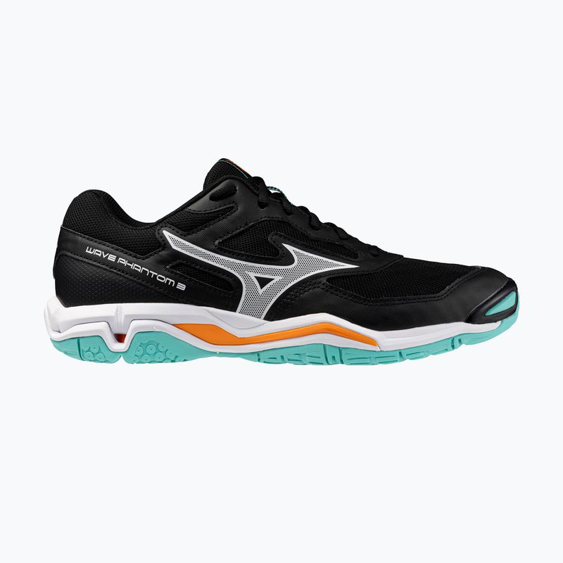 Mizuno Wave Phantom 3 handball shoes black/tangelo/ice green