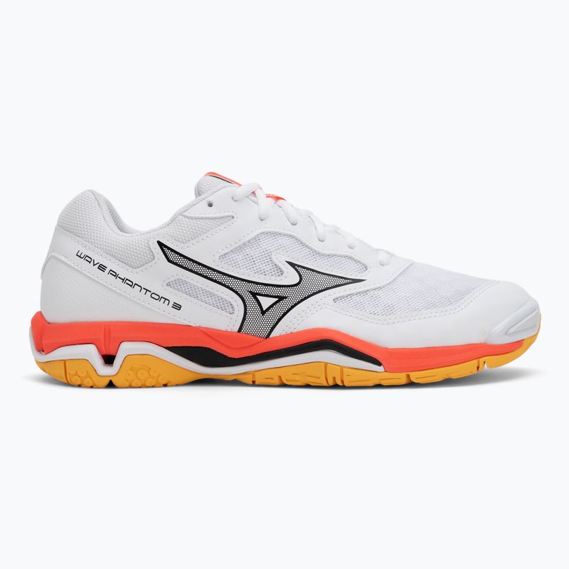 Mizuno Wave Phantom 3 handball shoe white/fiery coral 2/citrus 2