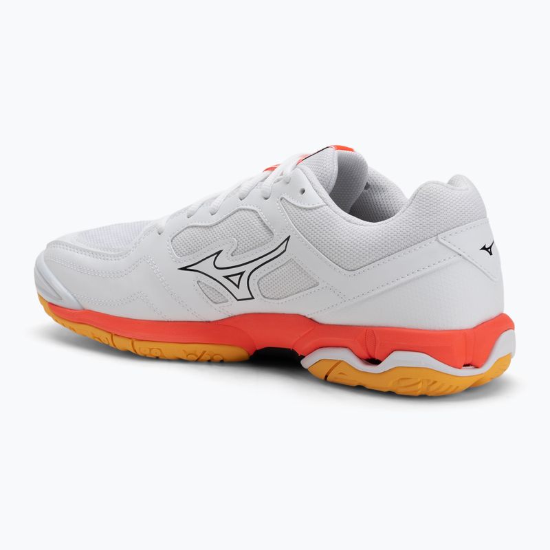 Mizuno Wave Phantom 3 handball shoe white/fiery coral 2/citrus 3