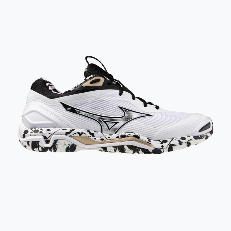 Handball shoes Mizuno Wave Stealth 6 white/black/ge gold 8
