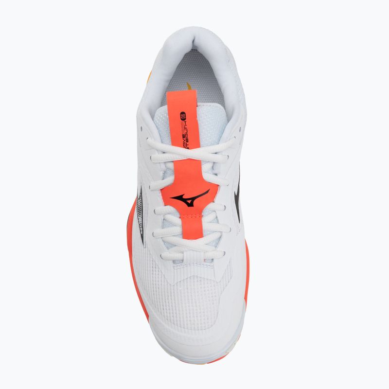 Mizuno Wave Stealth 6 handball shoe white/fiery coral 2/citrus 5