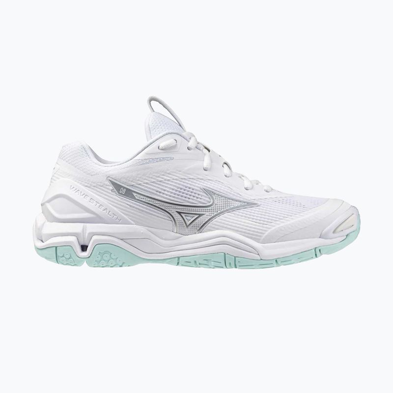 Women's handball shoes Mizuno Wave Stealth 6 white/blue tint 8