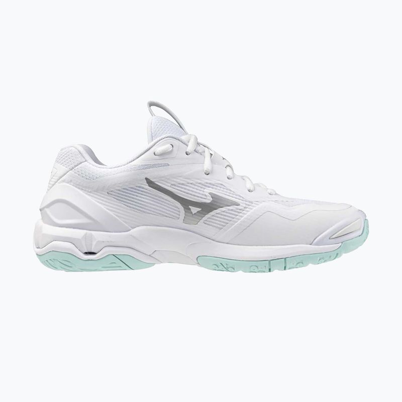 Women's handball shoes Mizuno Wave Stealth 6 white/blue tint 9