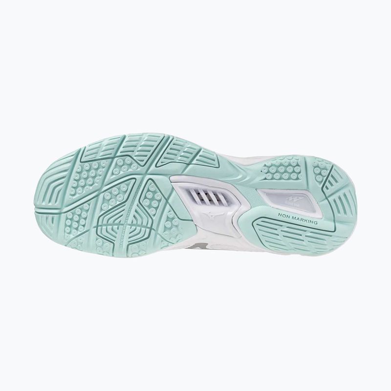 Women's handball shoes Mizuno Wave Stealth 6 white/blue tint 11