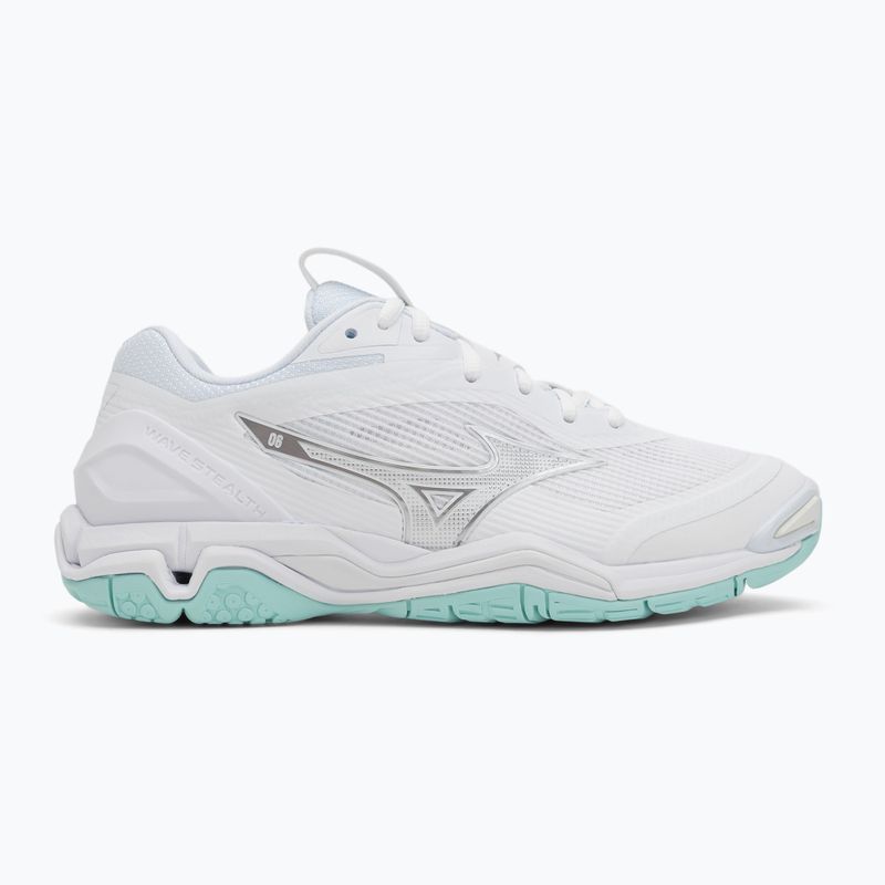 Women's handball shoes Mizuno Wave Stealth 6 white/blue tint 2