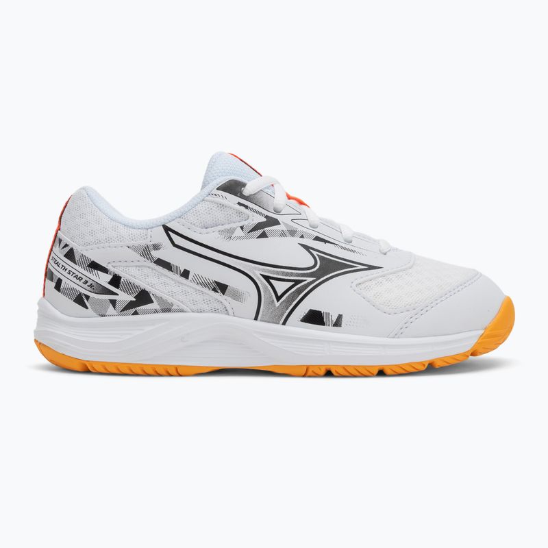 Mizuno Stealth Star 3 white/fiery coral 2/citrus children's shoes 2