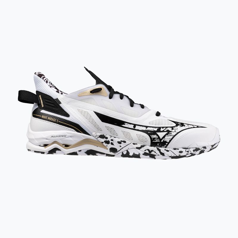 Mizuno Wave Mirage 5 handball shoes white/black/ge gold