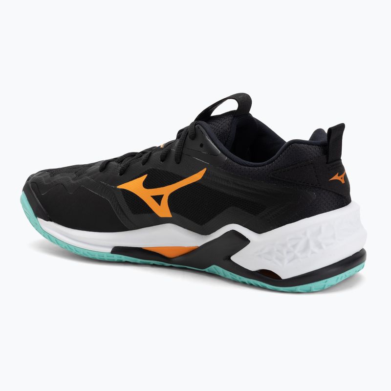 Mizuno Wave Stealth Neo 2 handball shoes black/tangelo/ice green 3
