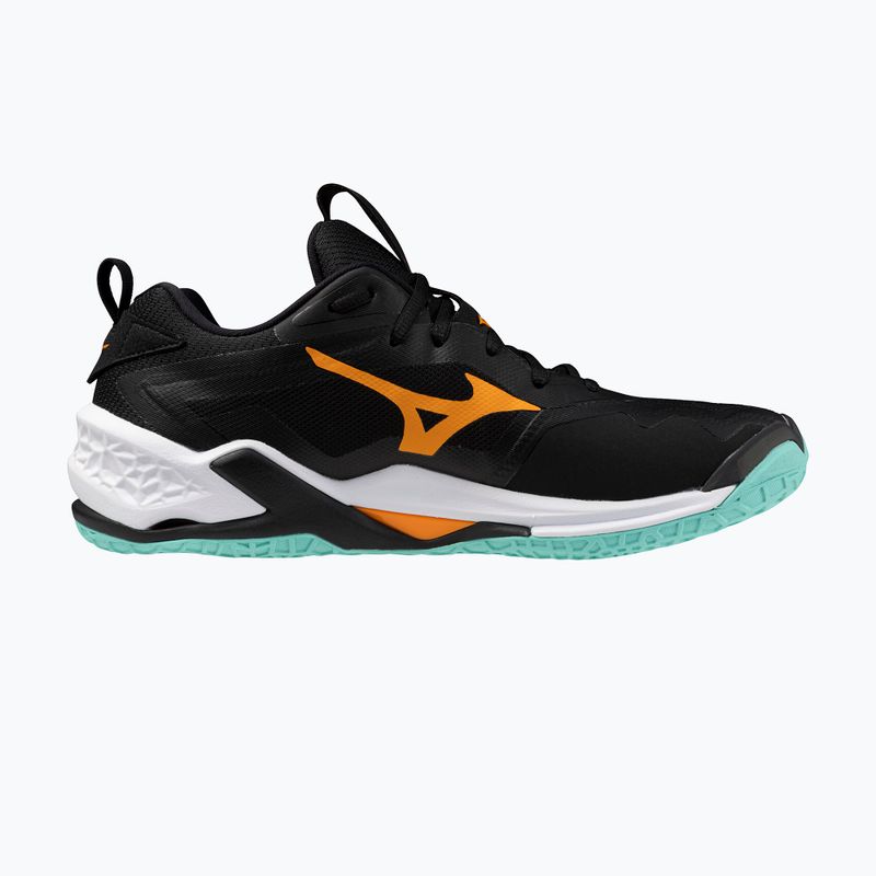 Mizuno Wave Stealth Neo 2 handball shoes black/tangelo/ice green 2