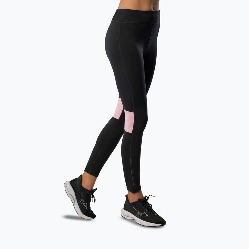 Women's running leggings Mizuno Active Warmalite Long black/mauve 3