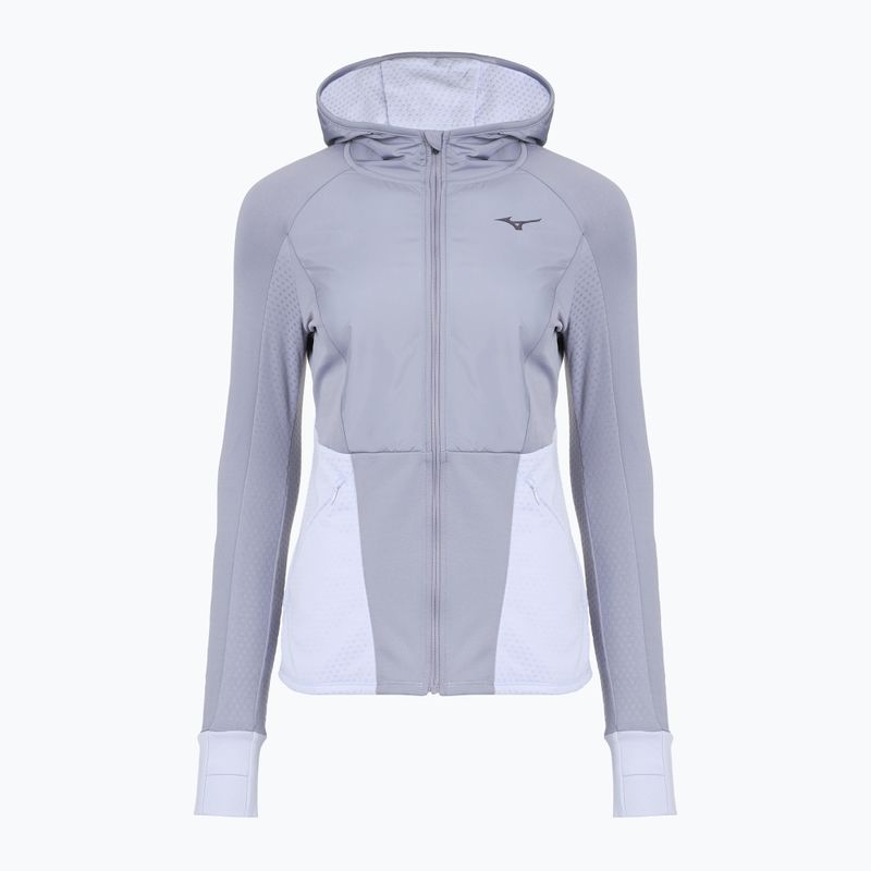 Women's Mizuno Active Warm Hybrid Full Zip Hooded quicksilver running jacket 5