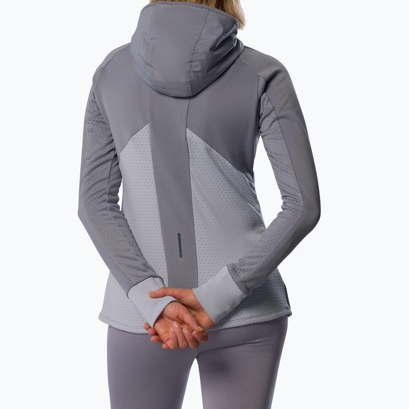 Women's Mizuno Active Warm Hybrid Full Zip Hooded quicksilver running jacket 3