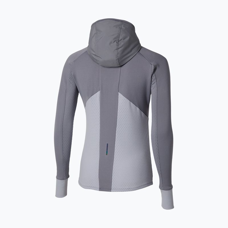 Women's Mizuno Active Warm Hybrid Full Zip Hooded quicksilver running jacket 6