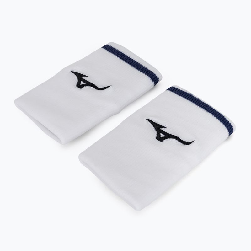 Wrist sweatband Mizuno Wristband Long With Line 6P white/estate blue 2