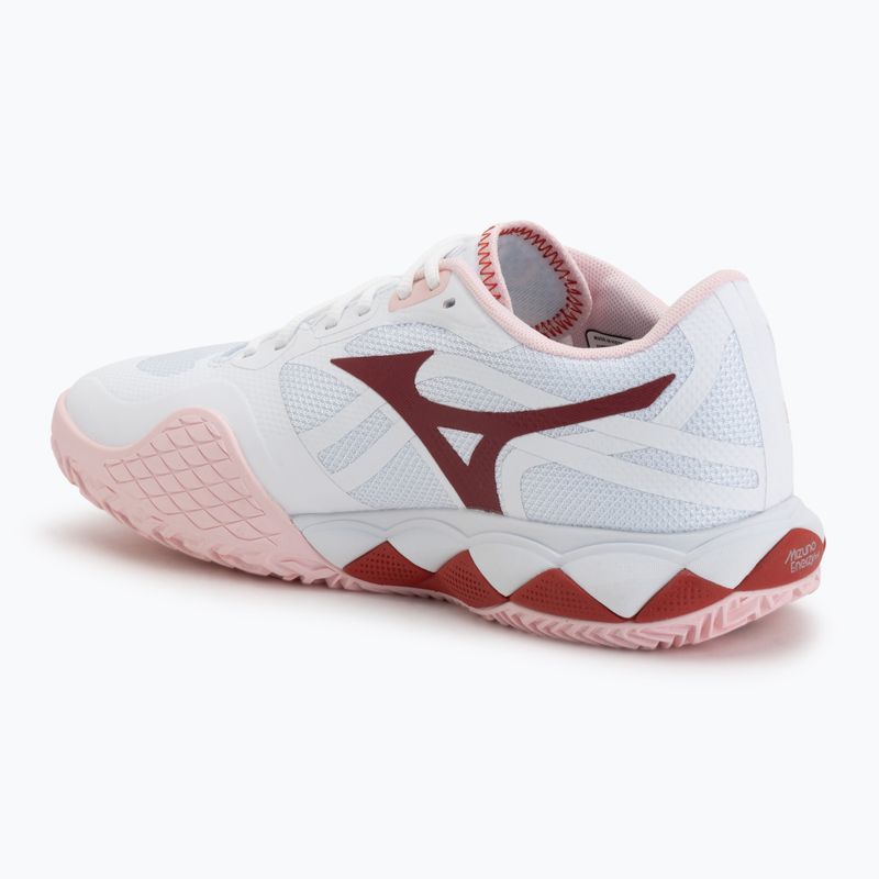 Women's tennis shoes Mizuno Wave Enforce Tour 2 CC white/pinkesque/barbados/cherr 3