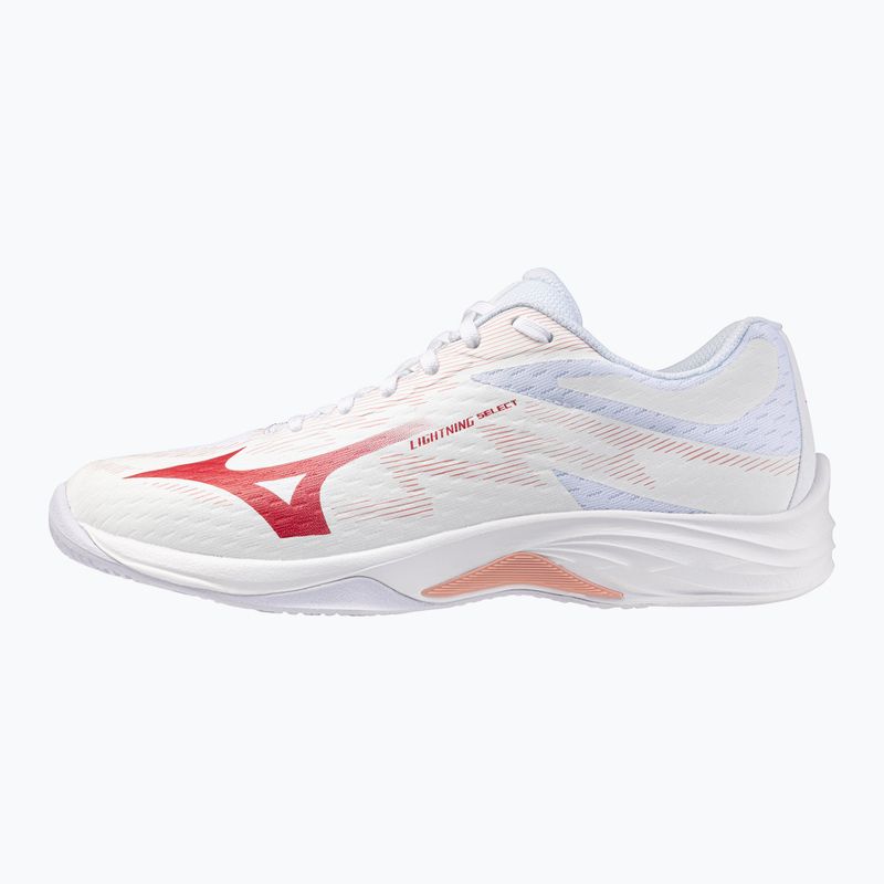 Women's volleyball shoes Mizuno Lightning Select white/rose elegance/lava falls 8