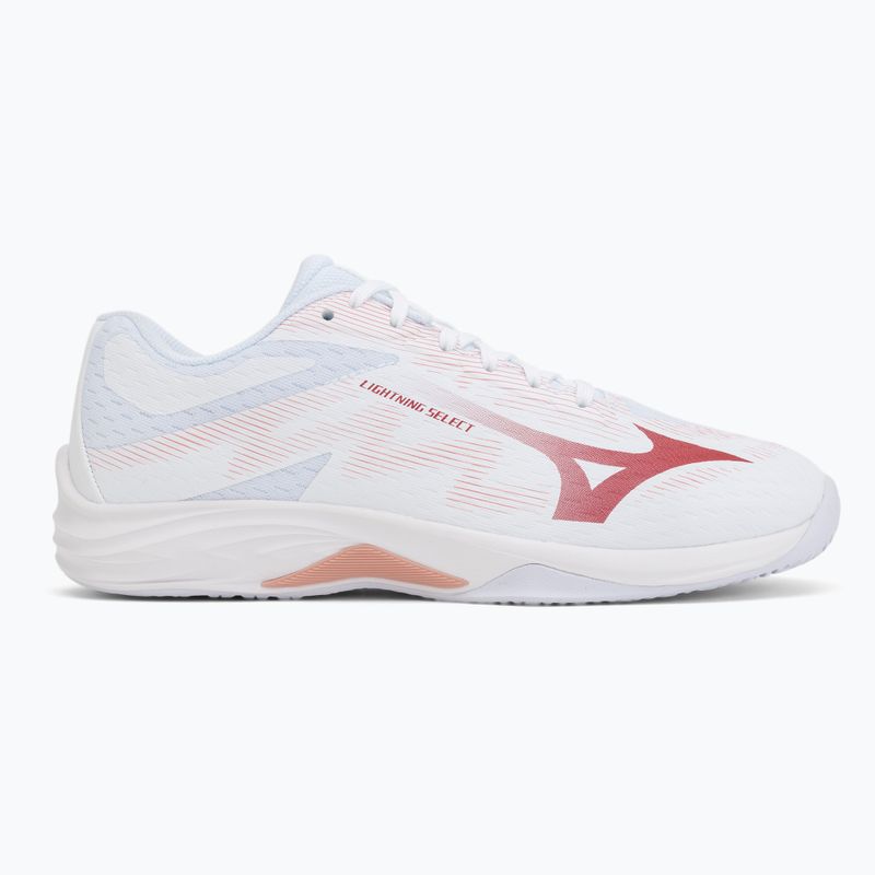Women's volleyball shoes Mizuno Lightning Select white/rose elegance/lava falls 2