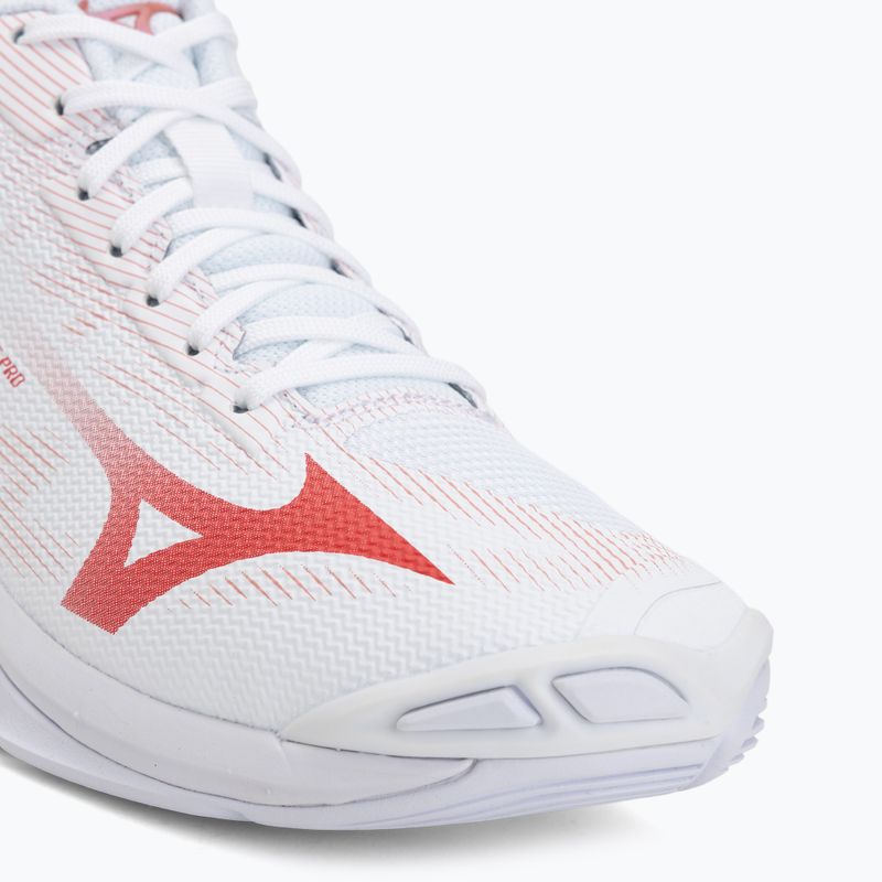 Women's volleyball shoes Mizuno Wave Lightning Pro Mid white/rose elegance/lava falls 7