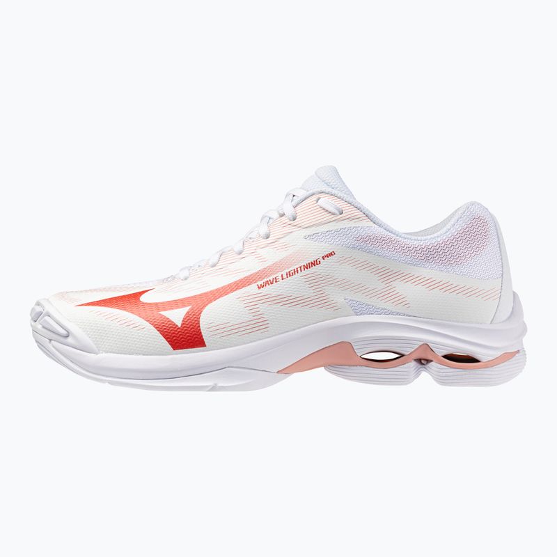 Women's volleyball shoes Mizuno Wave Lightning Pro white/rose elegance/lava falls 8