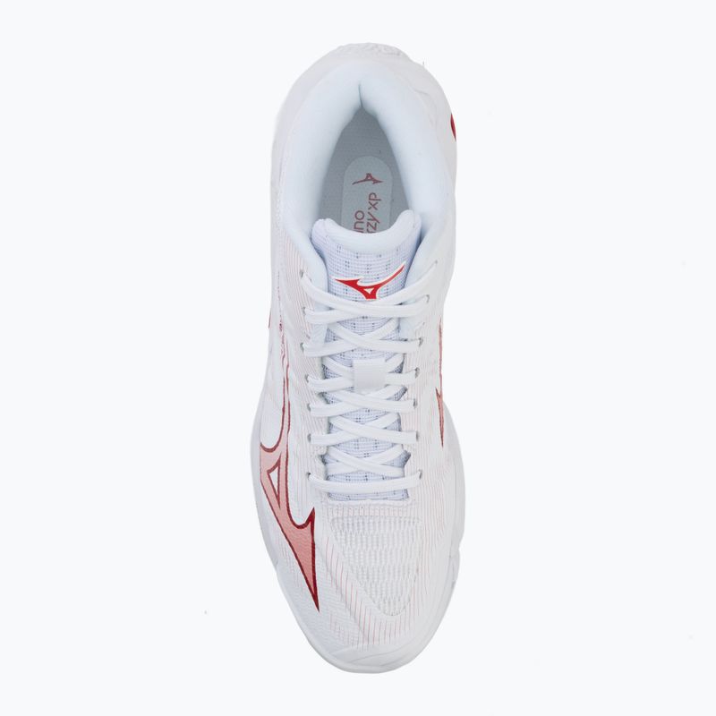 Women's volleyball shoes Mizuno Wave Lightning Elite Mid white/rose elegance/lava falls 5