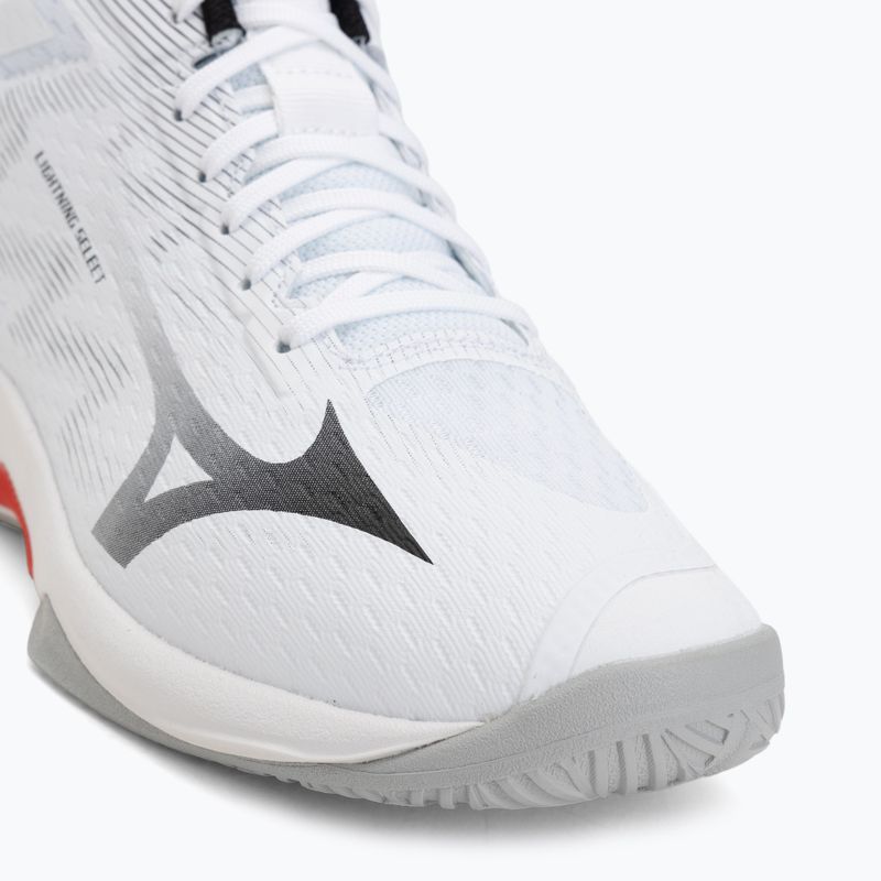 Volleyball shoes Mizuno Lightning Select Mid white/black/fiery red 7